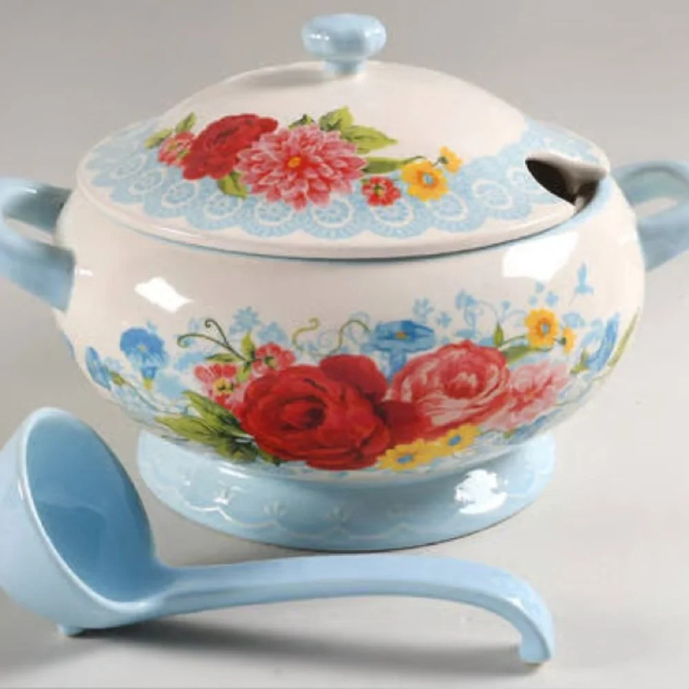 Pioneer Woman Sweet Rose Collection Blue Ladle New
